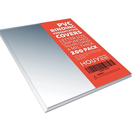 200 Pack 6 Mil PVC Binding Presentation CoversClear Report Covers for Binding...