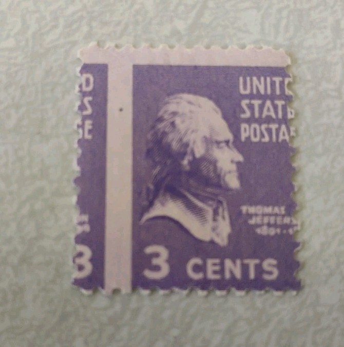 Rare Unused Thomas Jefferson 3 cent stamp Error