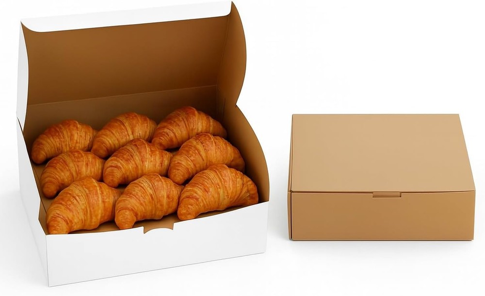 Reversible Bakery Boxes x, No Window Lo Corner Boxes with Front Tu
