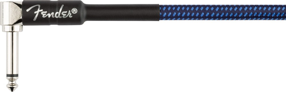 Fender 6-Inch Professional Patch Cable, Angled, Blue Tweed - 12 Pack