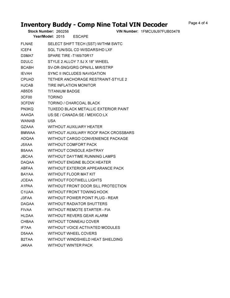 ESCAPE 2015 Glove Box 970209