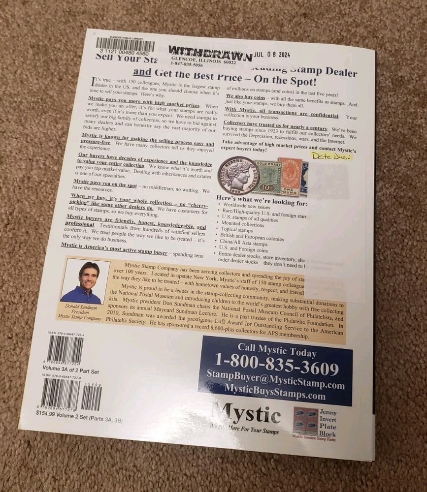 2025 Scott Postage Stamp Catalog...Volumes 3 A & B... Ex Library