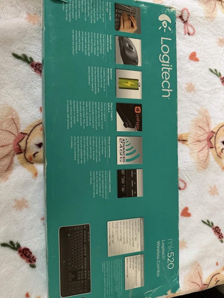 Logitech MK520 Wireless Keyboard Mouse Combo, Contoured Shape, Plug & Play