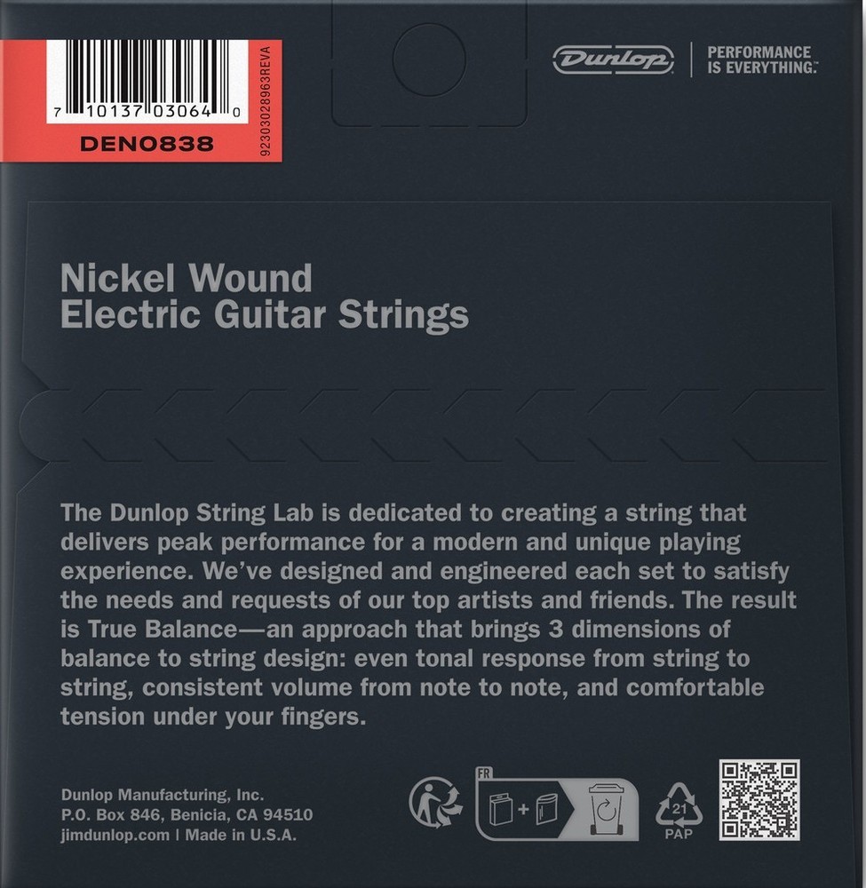 Dunlop Guitar Strings 2 Sets Electric Nickel Wound Extra Light 08-38 String Lab