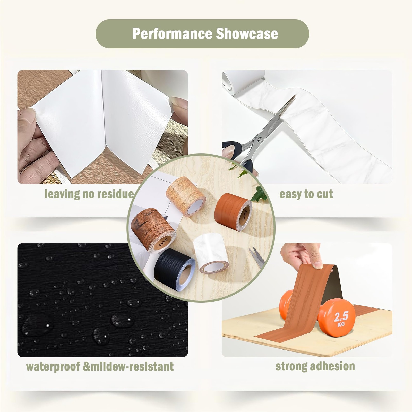 Audvln Wood Grain Repair Tape, 2" x 32ft Self Adhesive Tape 2.0 in, Walnut