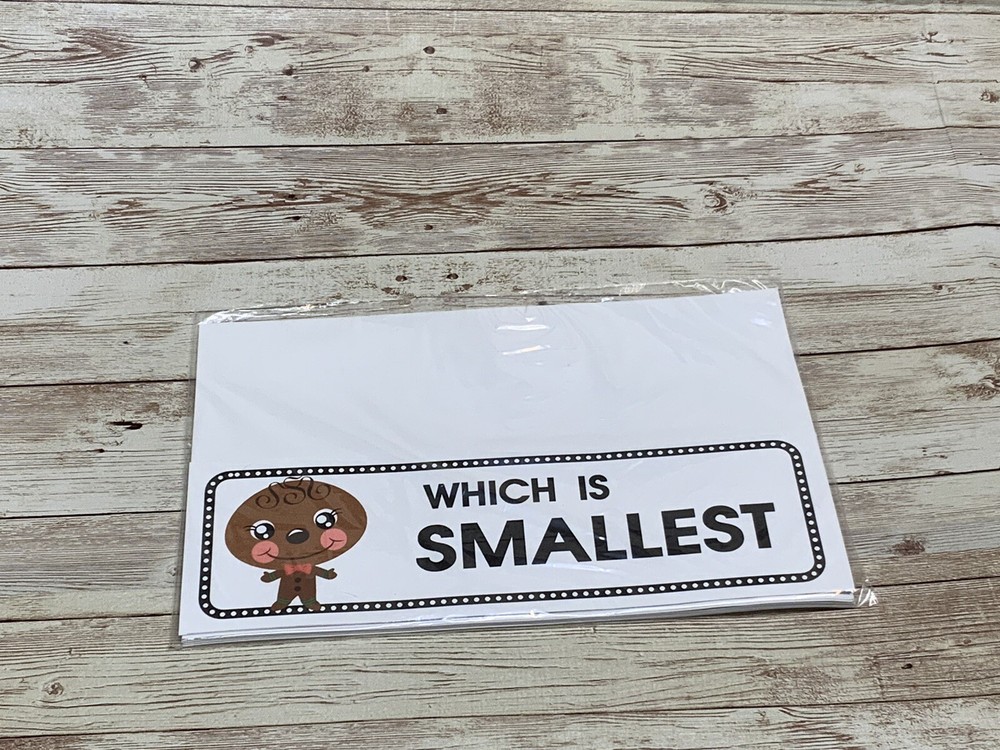 Gingerbread Boy - Themed Learning Centers - Which is smallest - Laminated