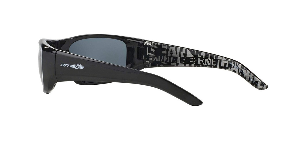 ARNETTE mens An 4182 Rectangular Sunglasses Gloss Black/Dark Grey Polarized