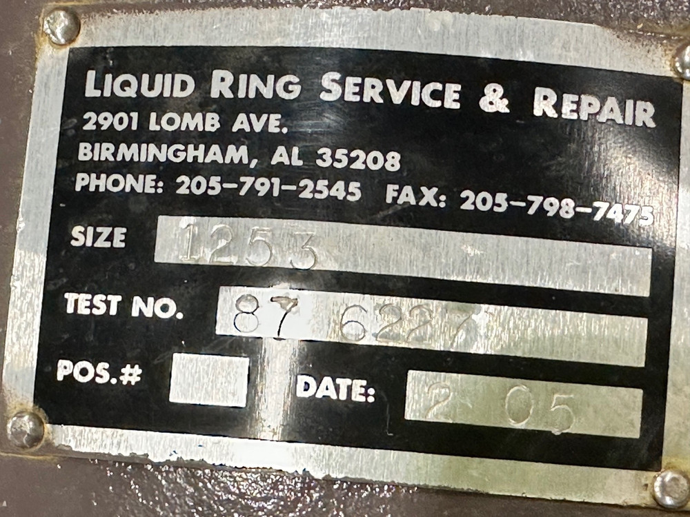 used Nash 1253 compressor, immediate shipment