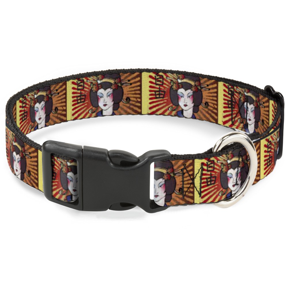 Plastic Clip Collar Geisha Distressed Repeat Medium 11-16.5"
