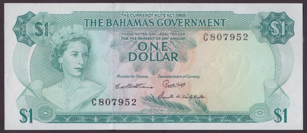 Bahamas 1 Dollar 1965 P-18b UNC