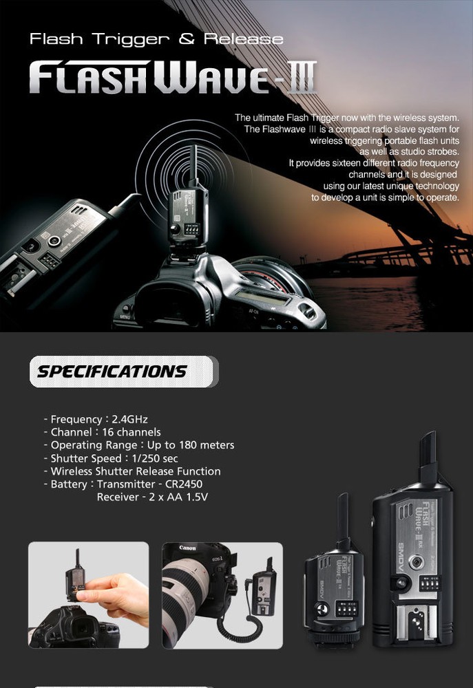 SMDV FlashWave-3 Wireless Digital Radio Slave Transceiver Shutter Remote Release