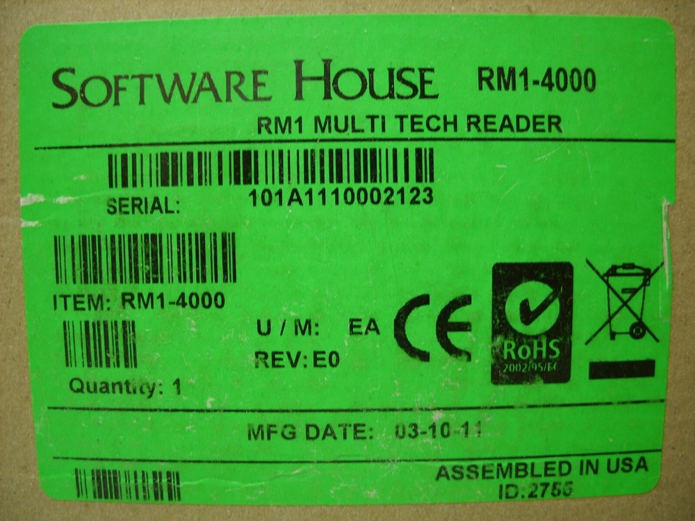Software House RM1 RM1-4000 Multi-Tech Wall Mount Access Control Reader Damaged