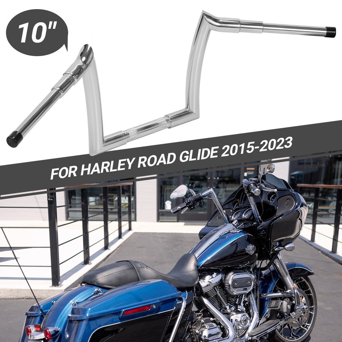 12 14 16" 10" Rise Ape Meathook Hanger HandleBar For Harley Touring Road Glide
