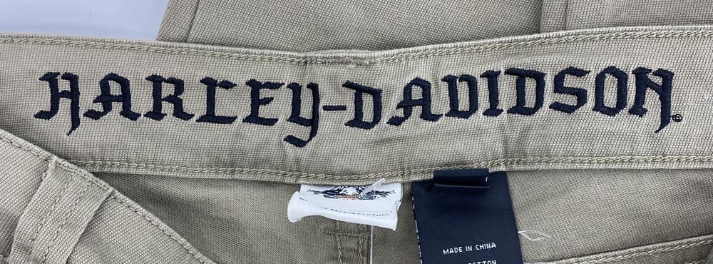 Harley Davidson Preowned Women's Pants Tan Size 14 EUC Ruched Front