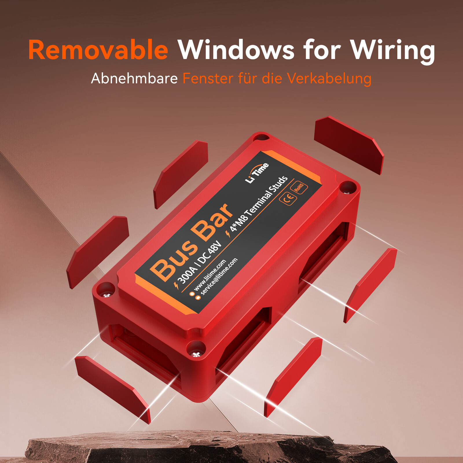 LiTime 300A Bus Bar for LiFePO4 Automotive Marine Solar Electrical System