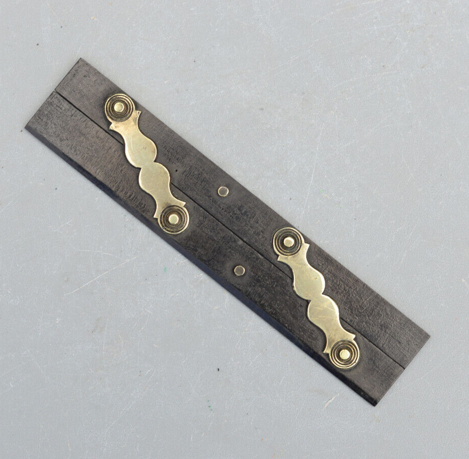 Vintage Ebony Brass Parallel Ruler Maritime Technical Drawing Architect 6''