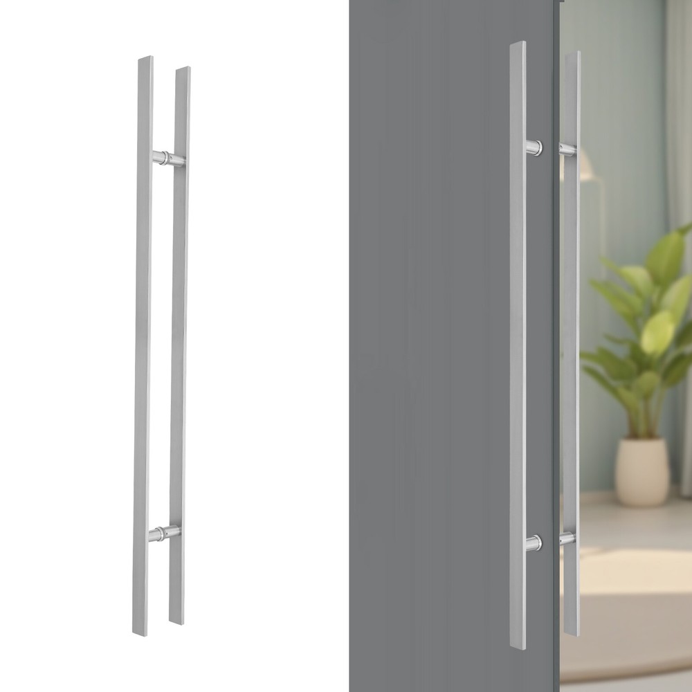 Double Sided Stainless Steel Door Handle Commercial H Shape Door Pull Handle