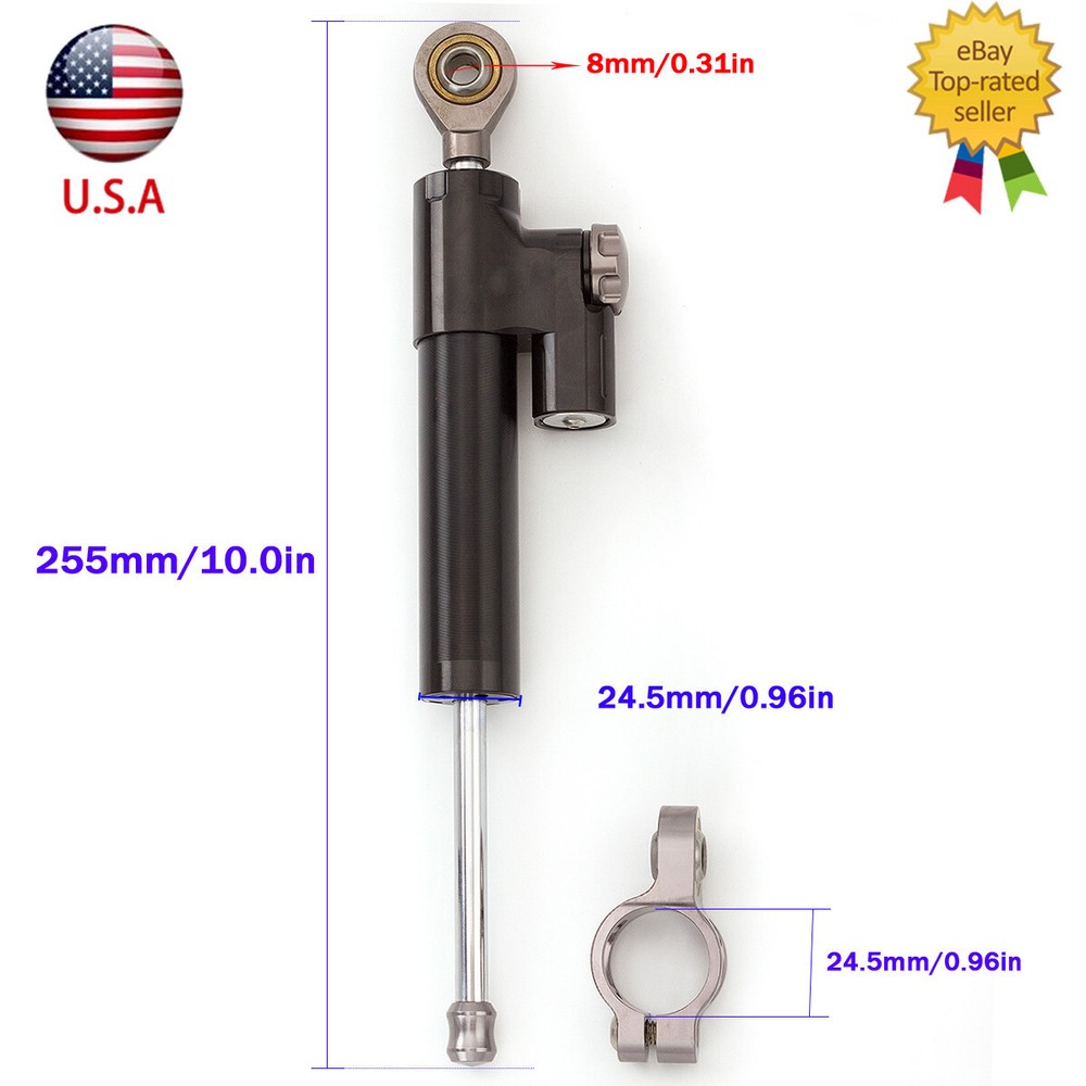 255mm CNC Shock Steering Damper Linear Stabilizer Reversed Safety Control Adjust