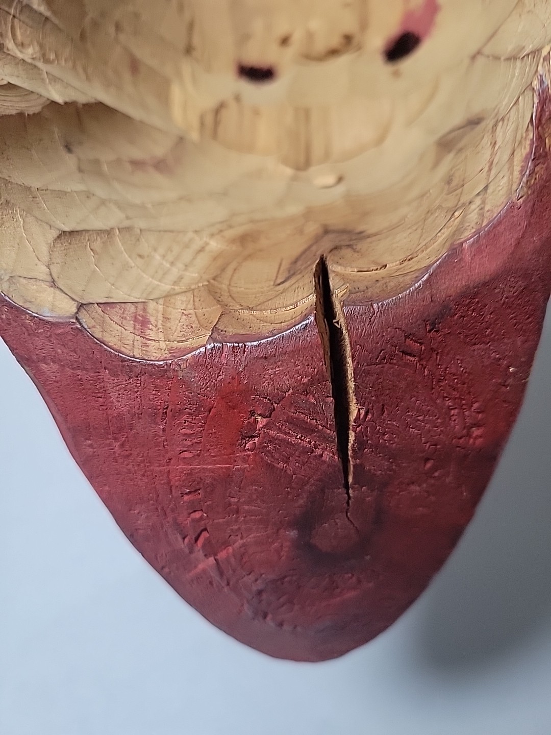 Vintage hand carved & painted wood devil mask Mexico?