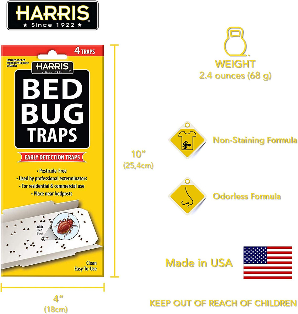 Bed Bug Early Detection Glue Traps (4/Pack)