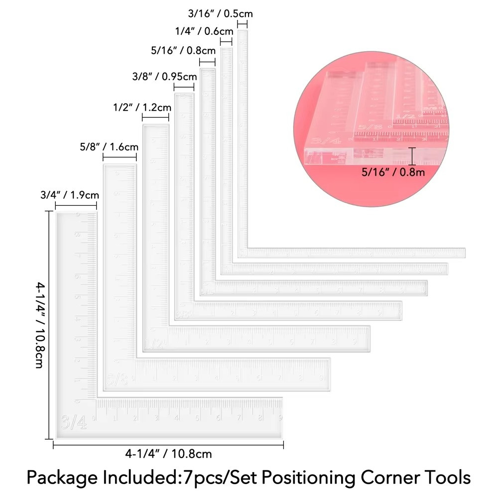 7 Pcs/set Creative Positioning Tools Card Corners Helpers Scrapbooking Tools