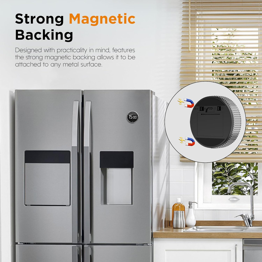 Upgrade Digital Kitchen Timer - Magnetic Countdown Countup Visual Pomodoro Timer