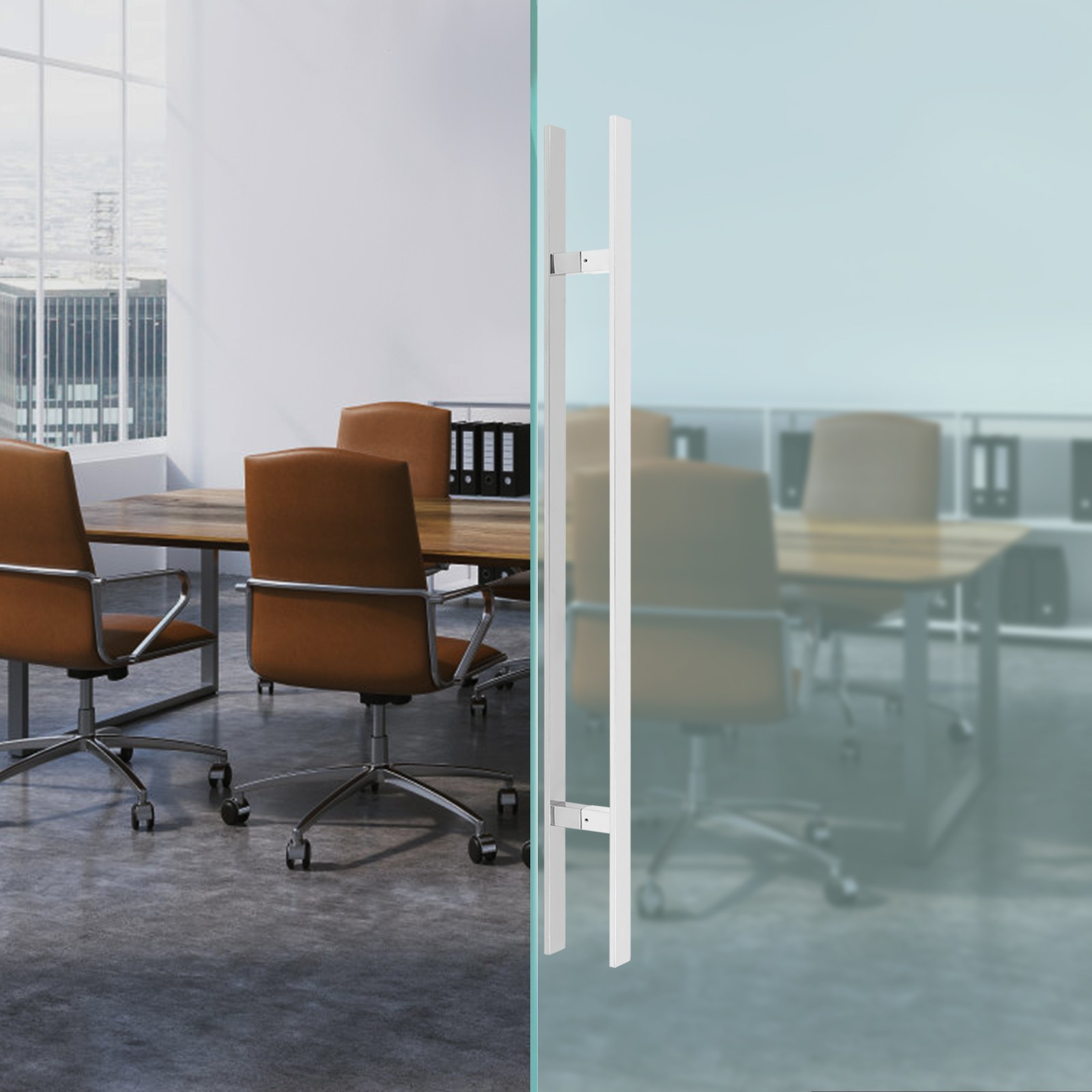 Dual Sided Push Pull Door Handle H-Shaped Stainless Handle Sliding Door Handle