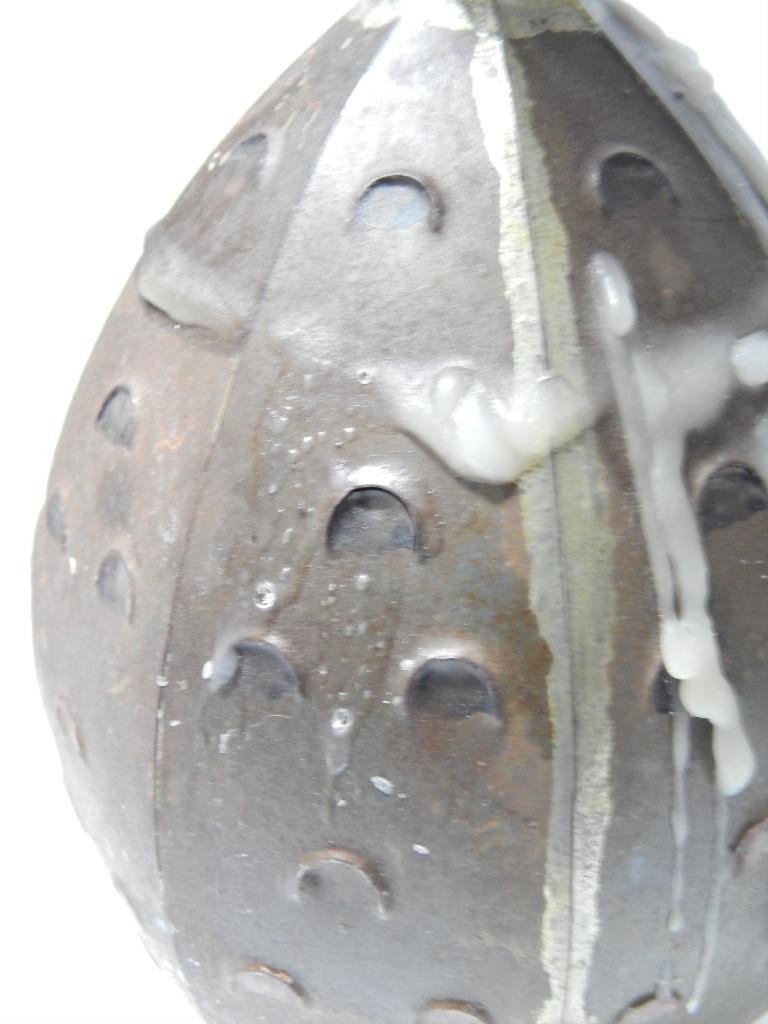 UNIQUE FIND: PAIR OF VINTAGE ANTIQUE MEXICAN TIN PINEAPPLE DSGN CANDLE STICKS