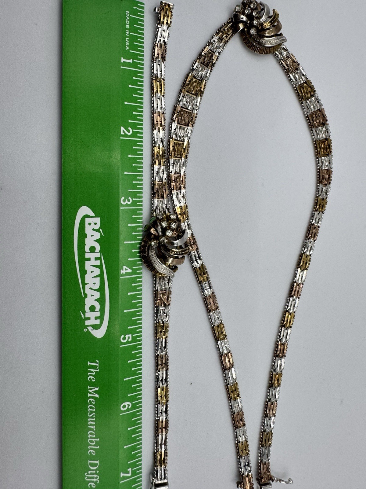 Vintage Jewelry Sterling Silver Set Italy 925 Necklace Bracelet 2 Tone Riccio