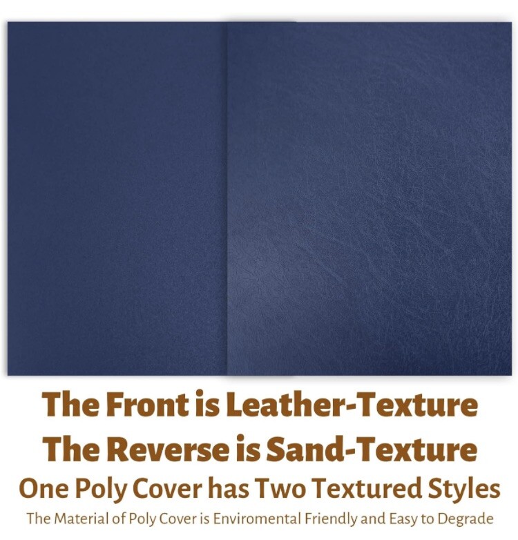 Binditek 50 Pack 16mil Leather Textured Polycovers - Binding Presentation Covers