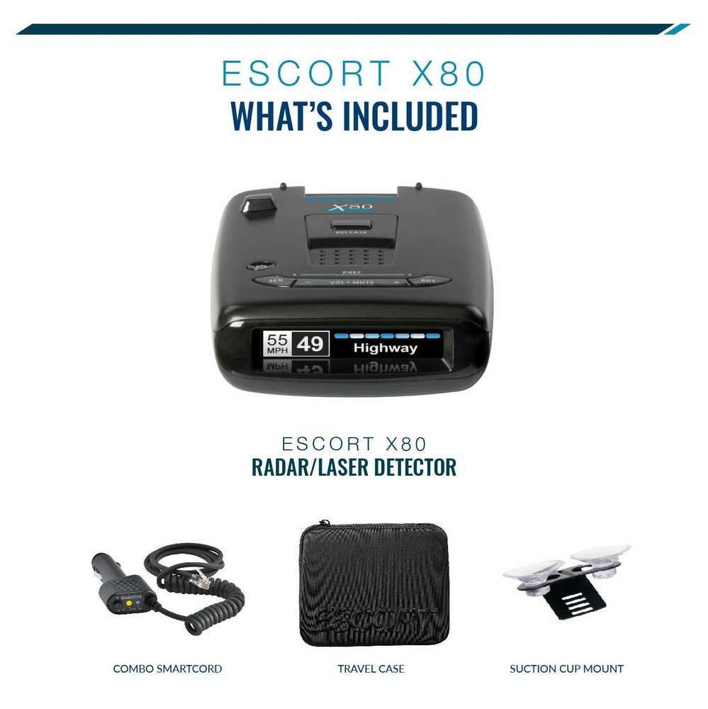 ESCORT X80 Radar Laser Detector with Bluetooth - NEW