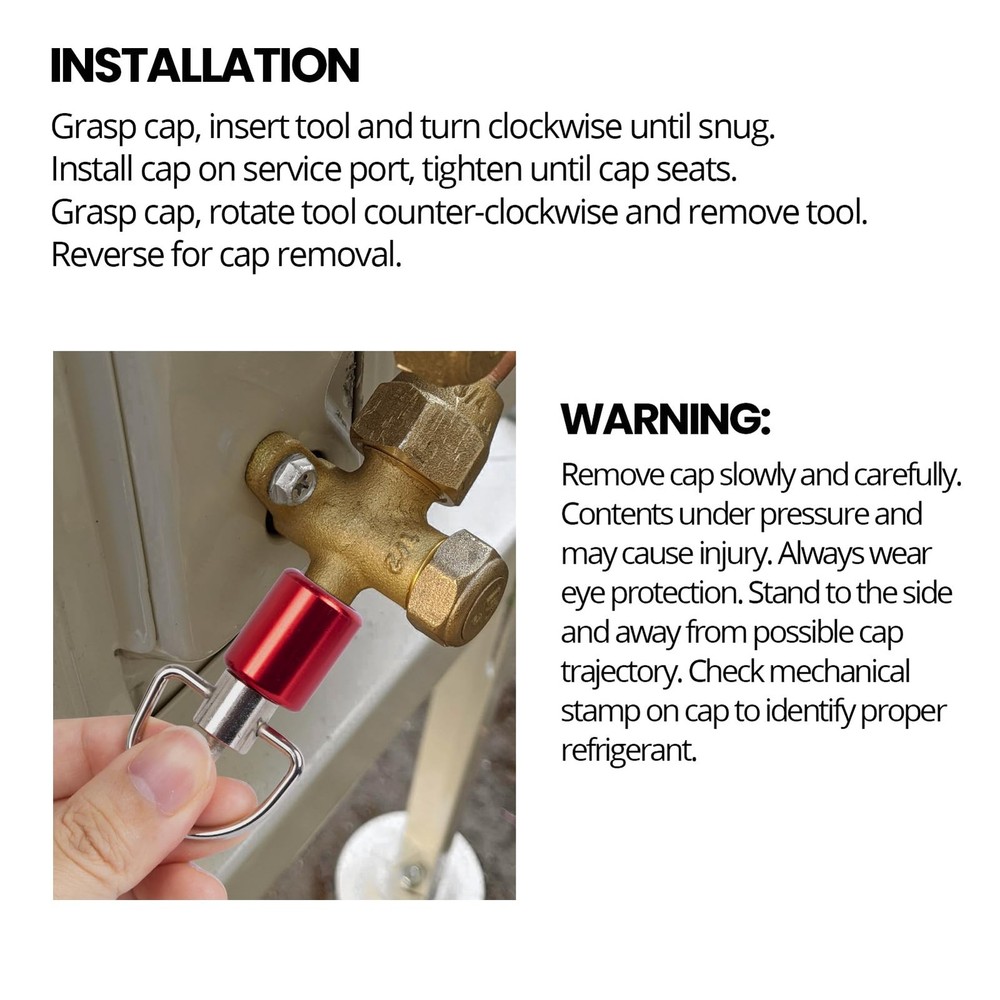 HVAC Tools, Locking Cap Key for Refrigerant Safety Caps, Universal, Silver