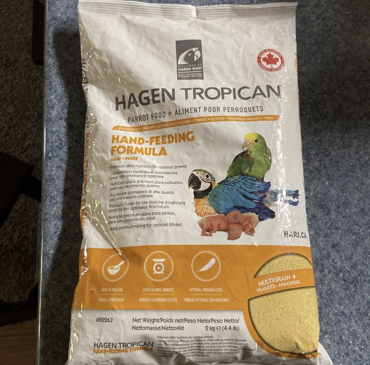 Hari Hagen Tropican Hand Feeding Parrot Baby Bird Food - 4.4 lb bag