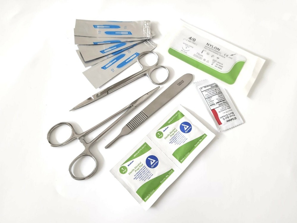 Basic Surgical Suture Kit, First Aid Set, Emergency Kit, Trauma Survival Pack