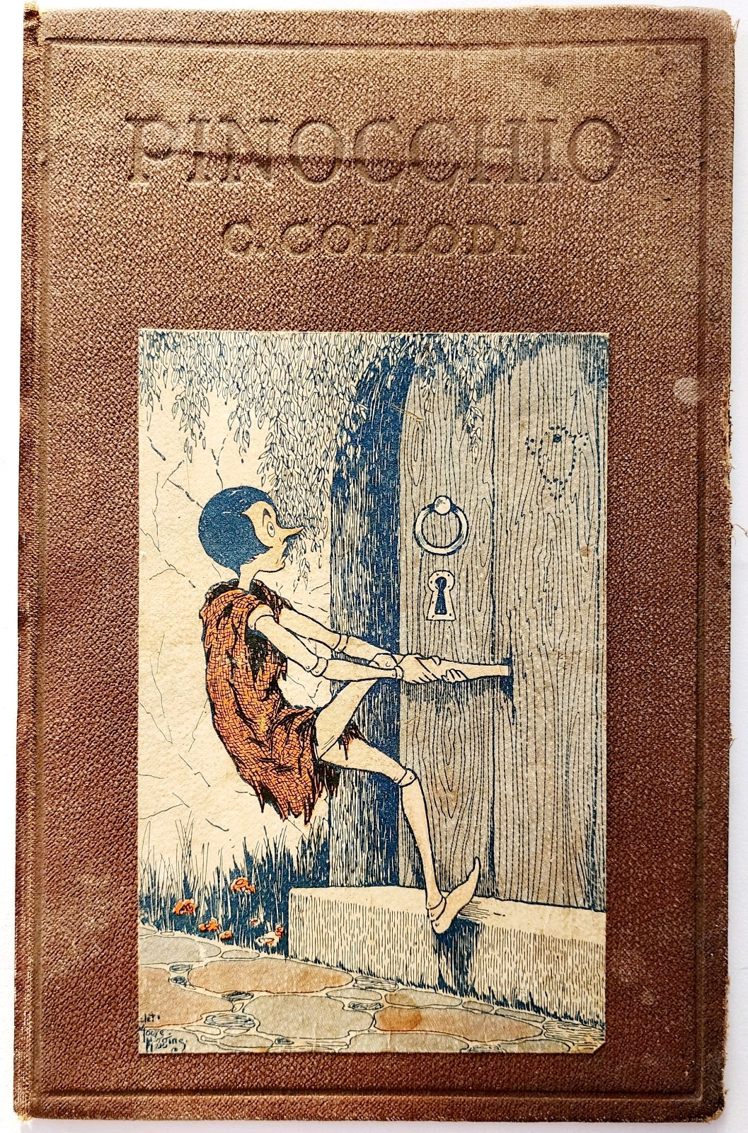1927 Violet Moore Higgins Pinocchio Book COVER ONLY Art Craft Piece DWSS12