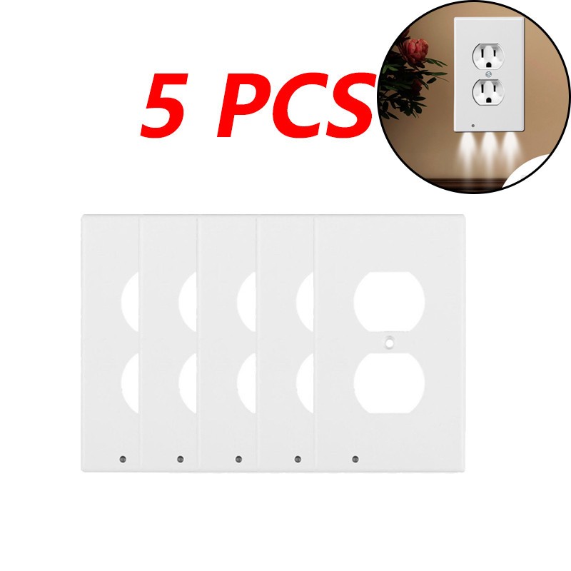 5 PCS / 10PCS Outlet Night Light with Built-In LED Light White / Black Duplex