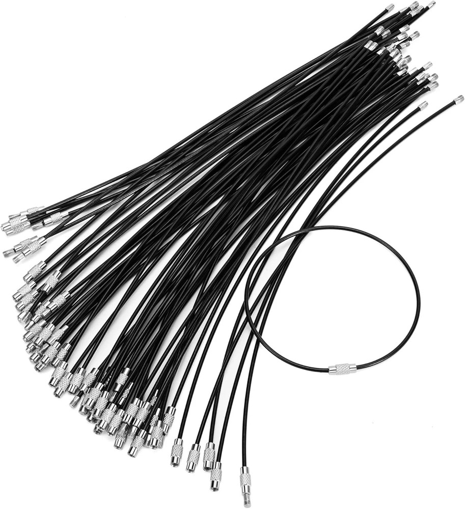 50 Pcs 2Mm Thick 10 Inch Stainless Steel Wire Keychain Cable String Wire Loop