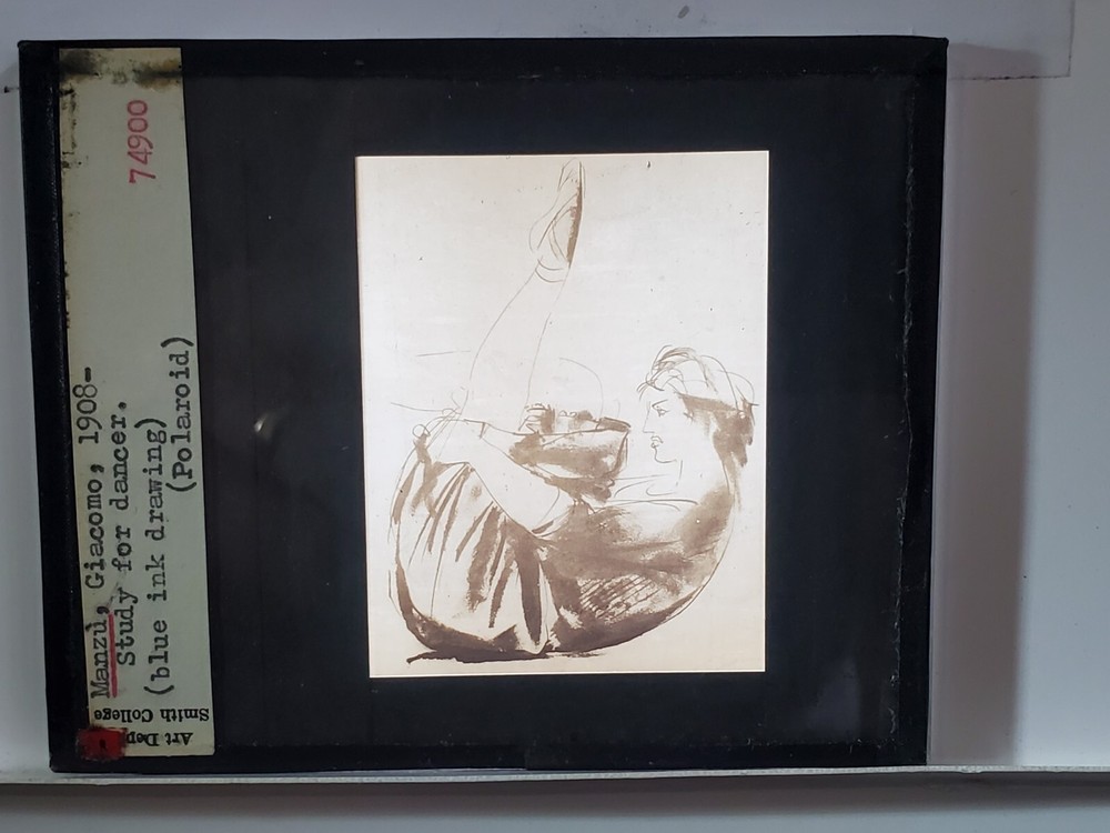 Study For Dancer, Giacomo Manzù, Magic Lantern Glass Slide