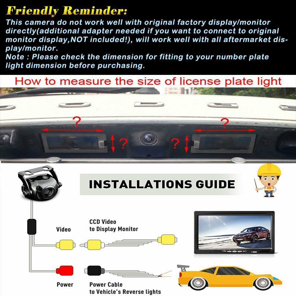 Back Up CCD Rear View Reverse Parking Camera for Toyota 4Runner 2002-2010