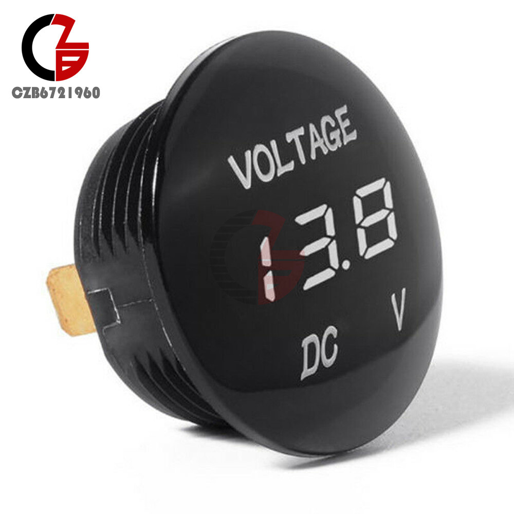 1-10PCS Digital DC12V-24V LED Panel Voltage Volt Meter Voltmeter Motorcycle Car