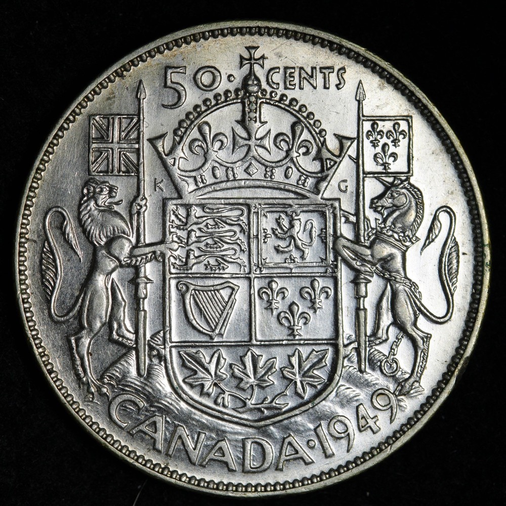 1949 Canada SILVER Fifty Cent Piece E389 KACZ