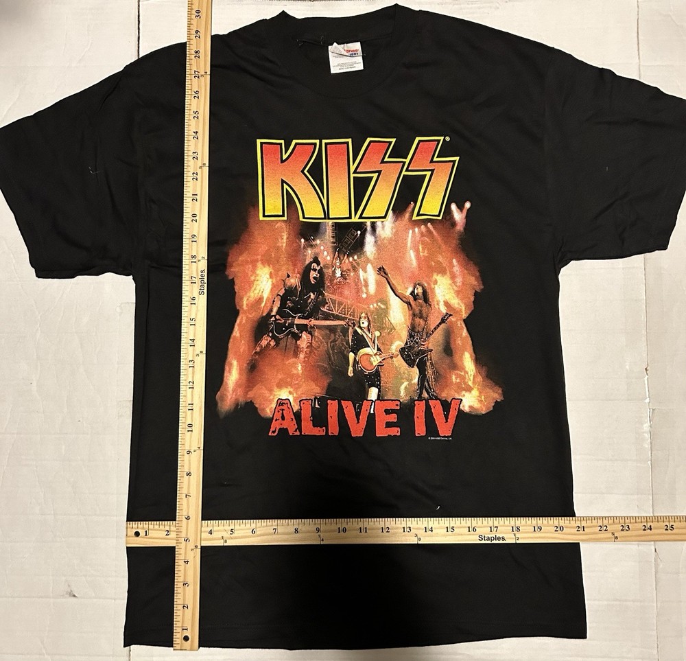 Vintage KISS Alive IV 2000 Era Shirt Size Large Double Sided