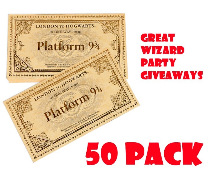 50 Pack Hogwarts Express Train Tickets Platform 9 3/4 Gold Foil for Harry Potter