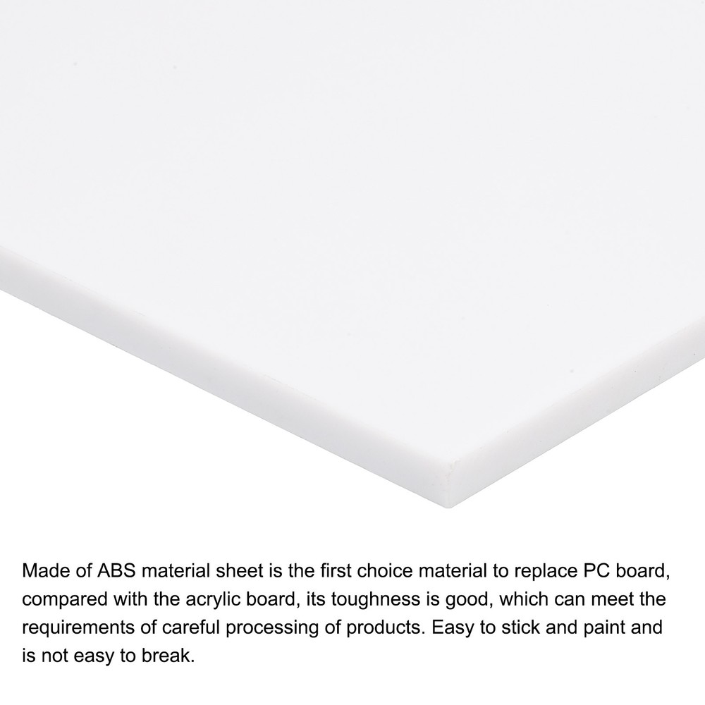 ABS Plastic Sheet 7" x 4" x 0.2" ABS Styrene Sheets White 4 Pcs