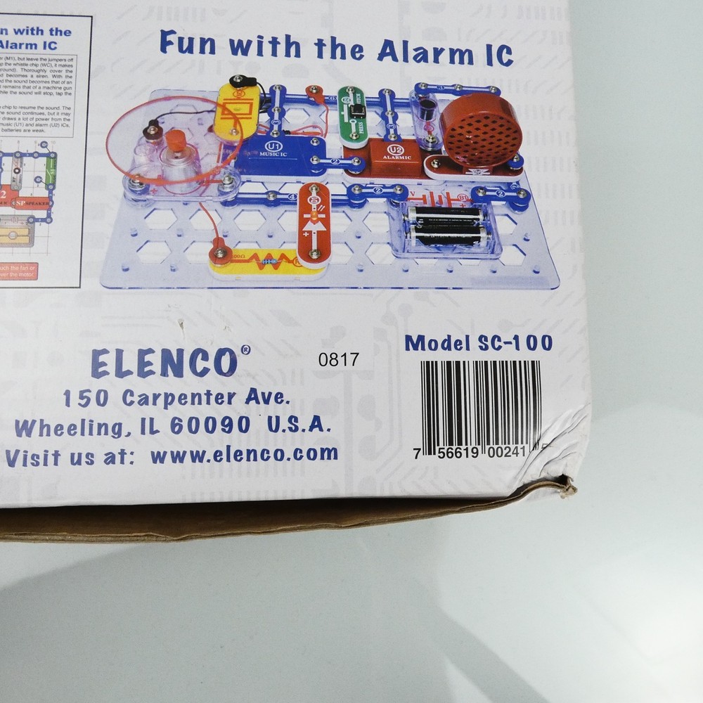 Snap Circuits Jr SC-100 100 Experiments Electronics Kit ELENCO *** Missing S1