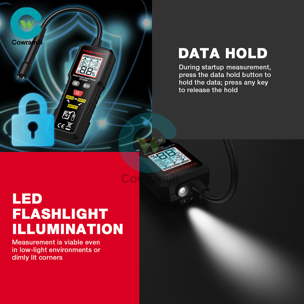 LCD Car Brake Fluid Tester High Precision Detector Analyzer DOT3 DOT4 DOT5.1