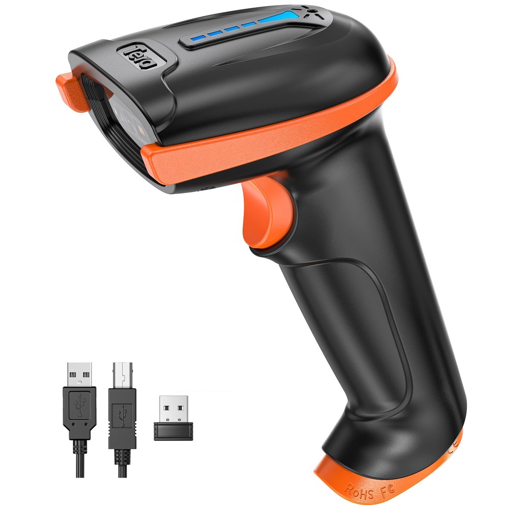 Tera 1D 2D QR Barcode Scanner Wireless and Wired with Battery Level Indicator...