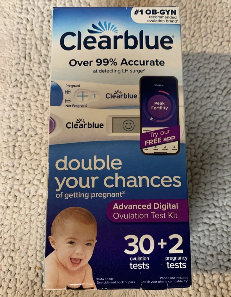 Clearblue Advanced Digital Ovulation Test + 2 Pregnancy Test 30 Count Exp 09/27+