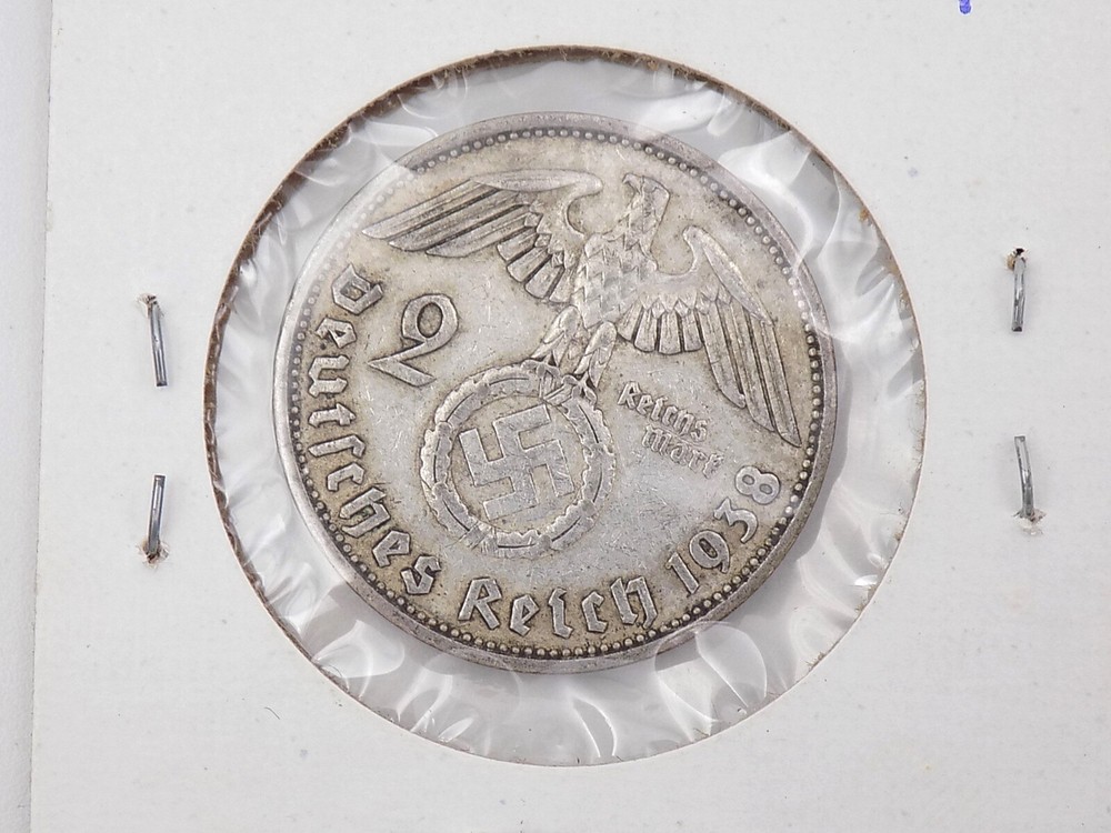 1938-A Third Reich Germany 2 Marks Silver Coin