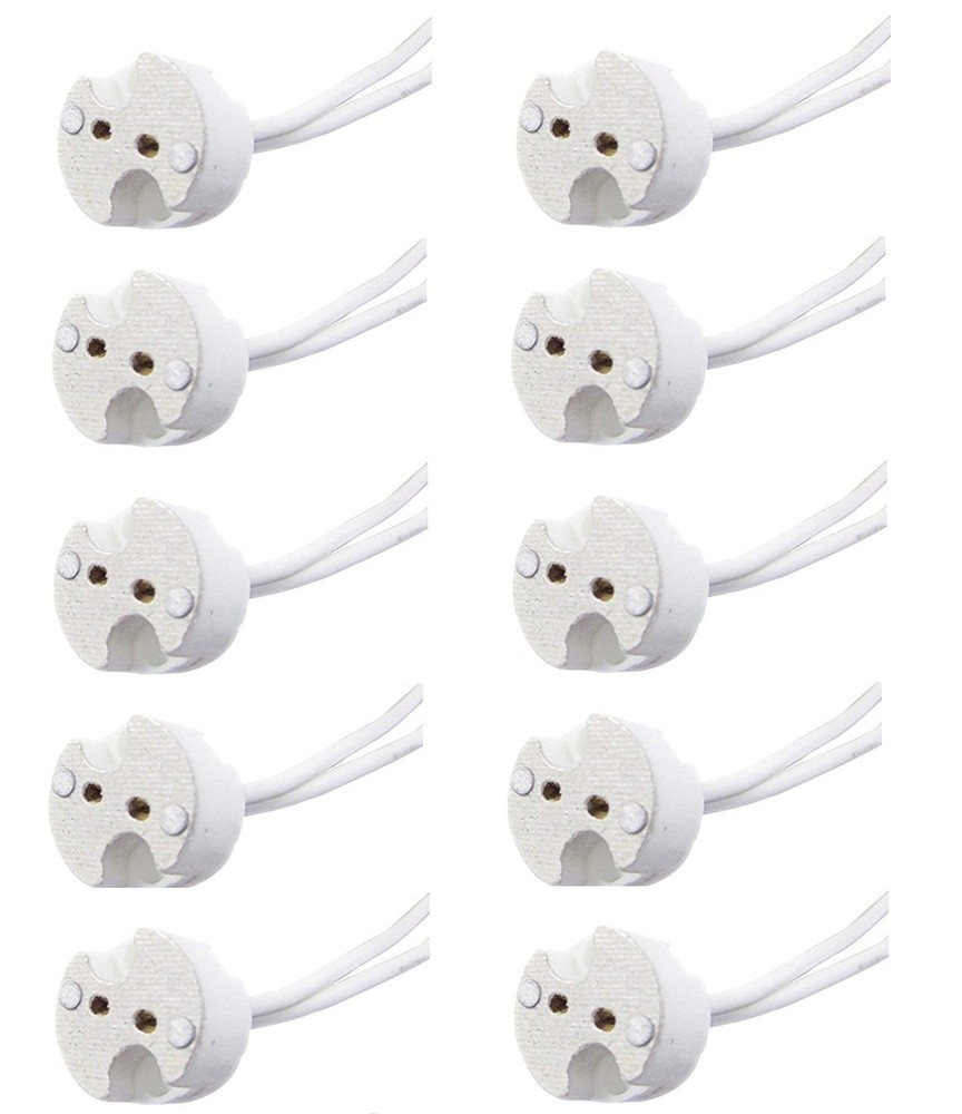 10 Pack Bioluz LED MR16 Socket, GU5.3 Socket, LED Halogen Lamp Ceramic Wire C...